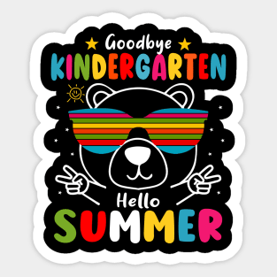 Goodbye kindergarten Graduation 2024 Hello Summer Bear Sticker